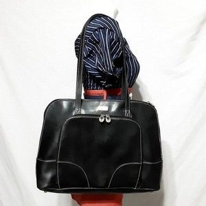Case Logic Faux Leather Black Tote Purse Large